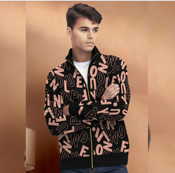 High Neck Printed Jacket