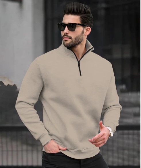 Men Full Sleeve High Neck Sweatshirt