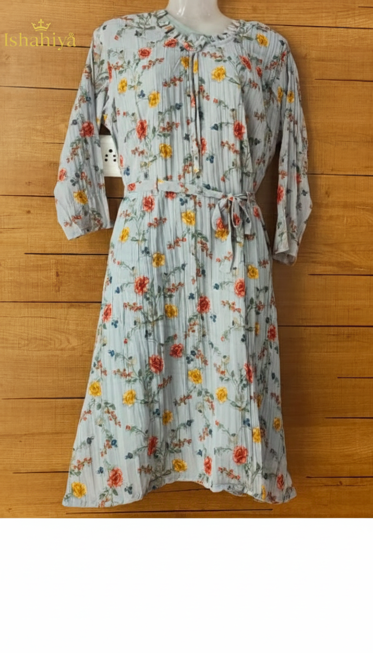 Women's Rayon Fit and Flare One Piece Midi