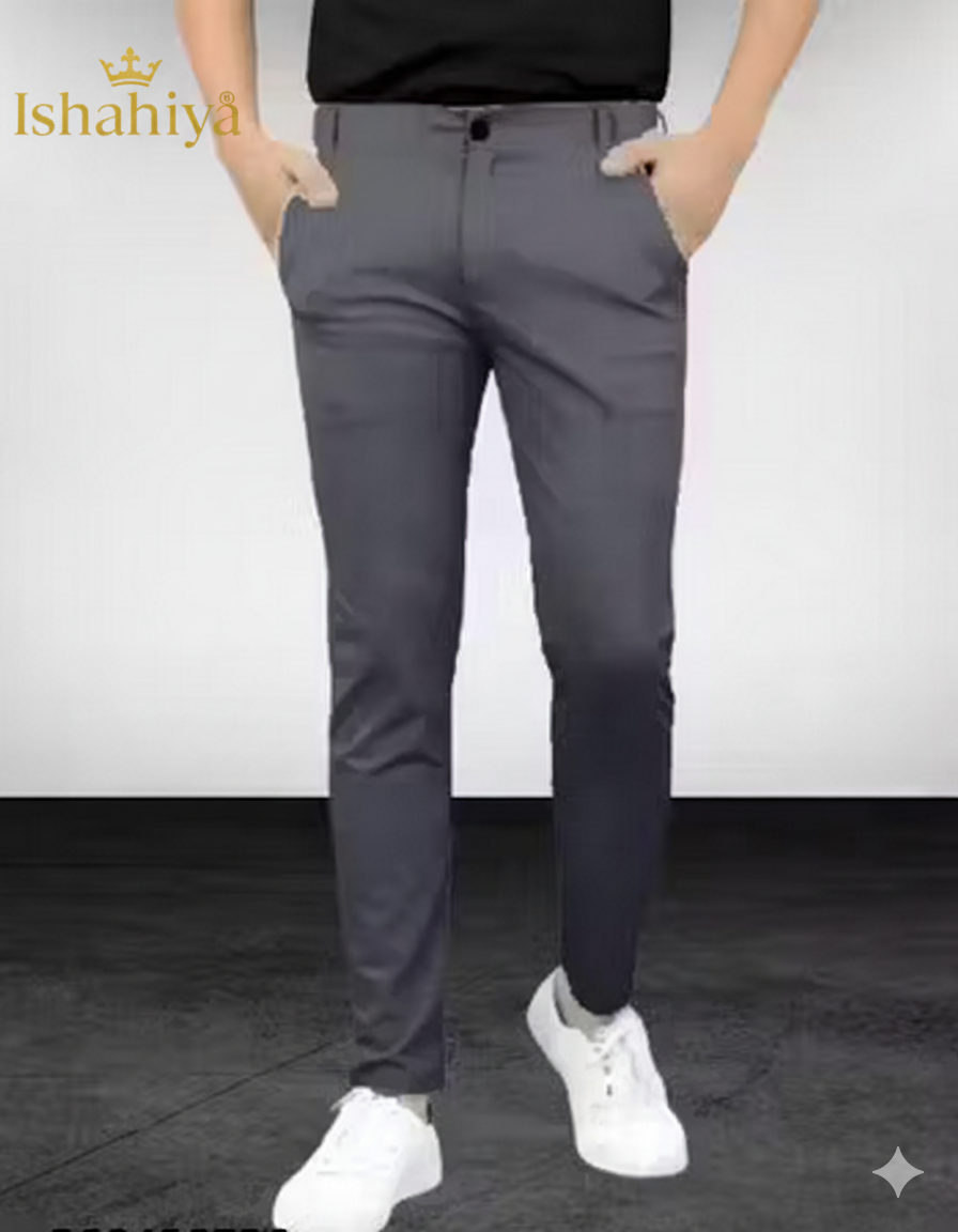 Men regular Slim Fit Flat-Front Trousers