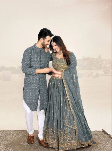 Georgette Silk Perfect for Wedding Special Couple Combo