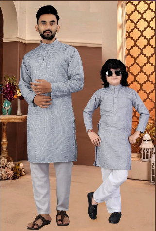 Sequence Kurta Pajama Set Father Son Matching