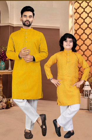 Sequence Kurta Pajama Set Father Son Matching