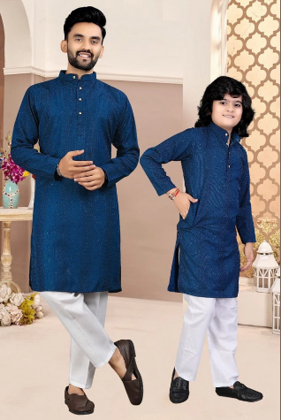 Sequence Kurta Pajama Set Father Son Matching