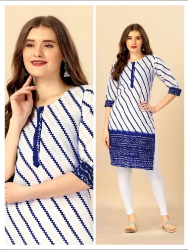 Flex Cotton Digital Foil Print Kurti