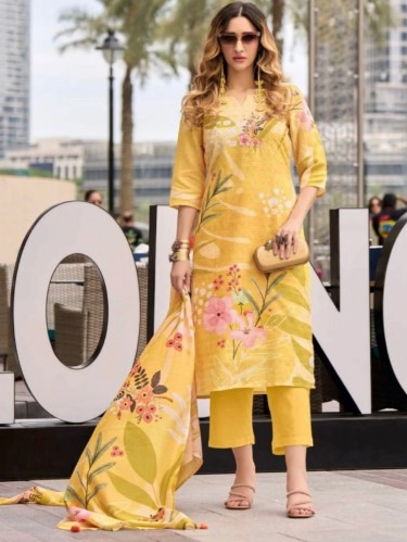 Linen Fabric Pure Cotton Inner kurti 3 set with Digital Print