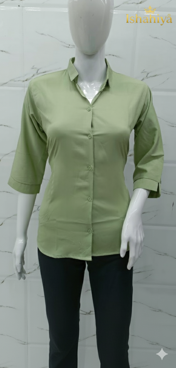 Womens Slim Fit Sleeve Poplin Shirts