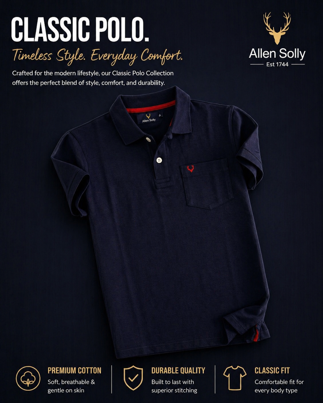 Allen Solly Red Polo t-Shirt,