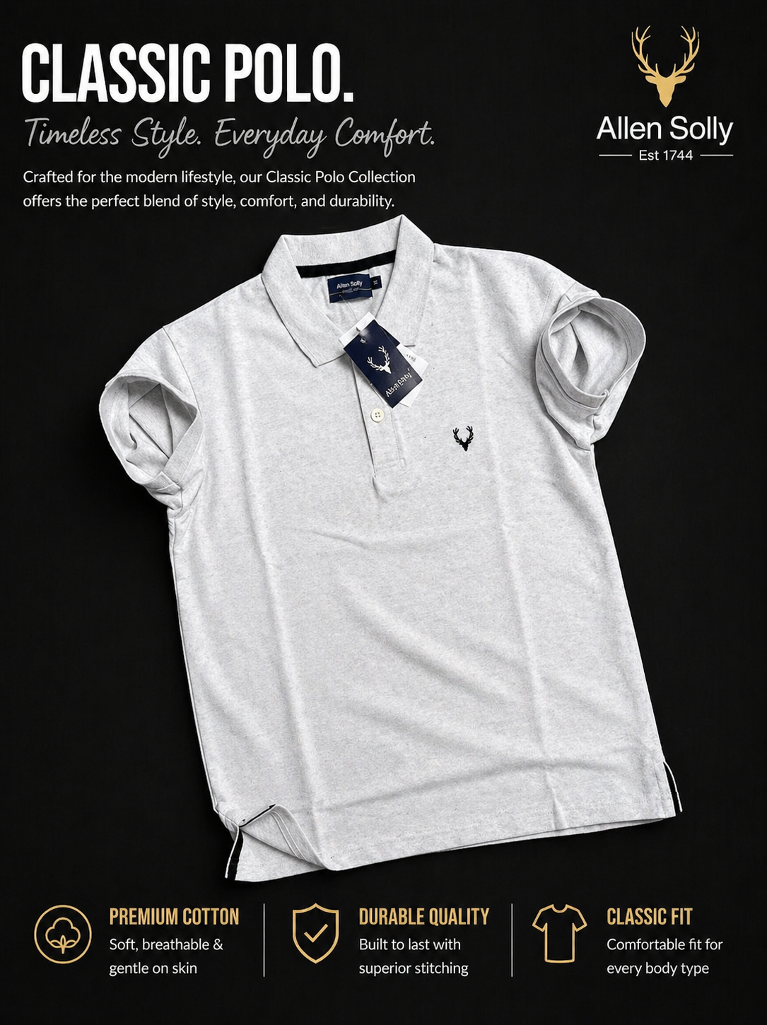 Allen Solly White Polo t-Shirt,