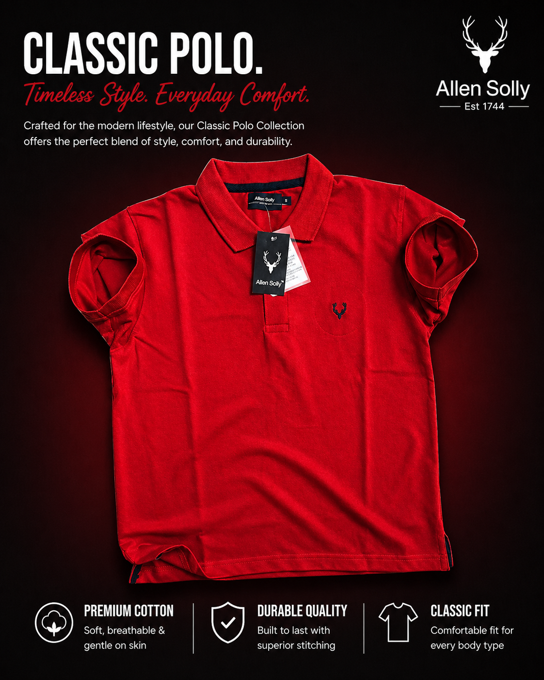 Allen Solly Navy Blue Polo t-Shirt,