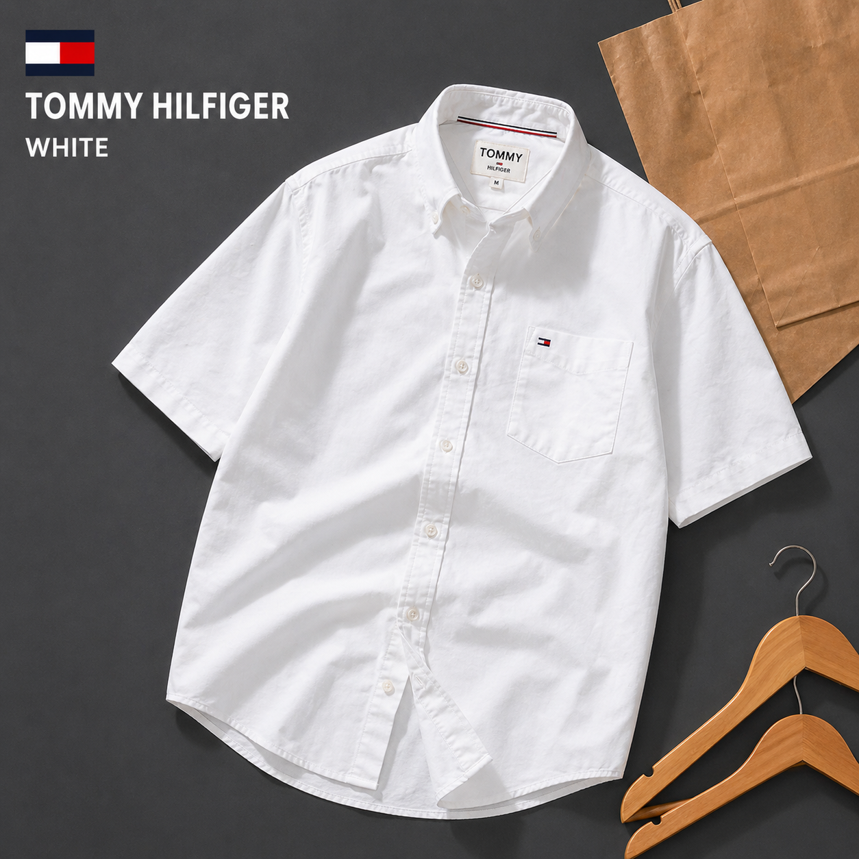 ⚪ Tommy Hilfiger White Shirt – Premium Edition