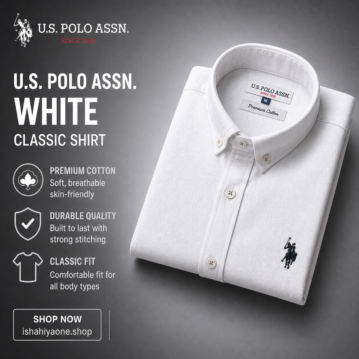 ⚪ WHITE – Classic Shirt – Premium  linen Cotton