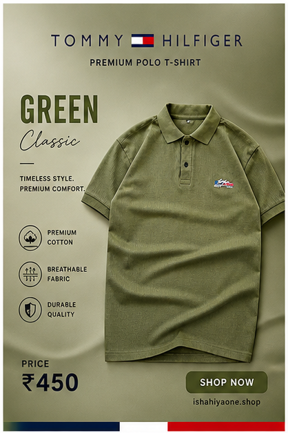 🟢 Green Classic Polo – Timeless & Versatile