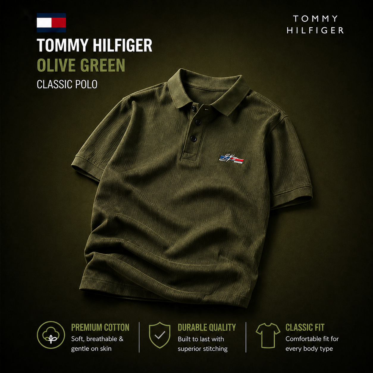 🟤 Olive Classic Polo – Modern & Trendy