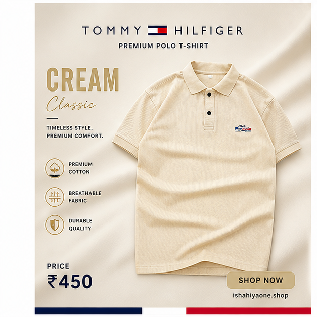 🤍 Cream Classic Polo – Minimal & Elegant