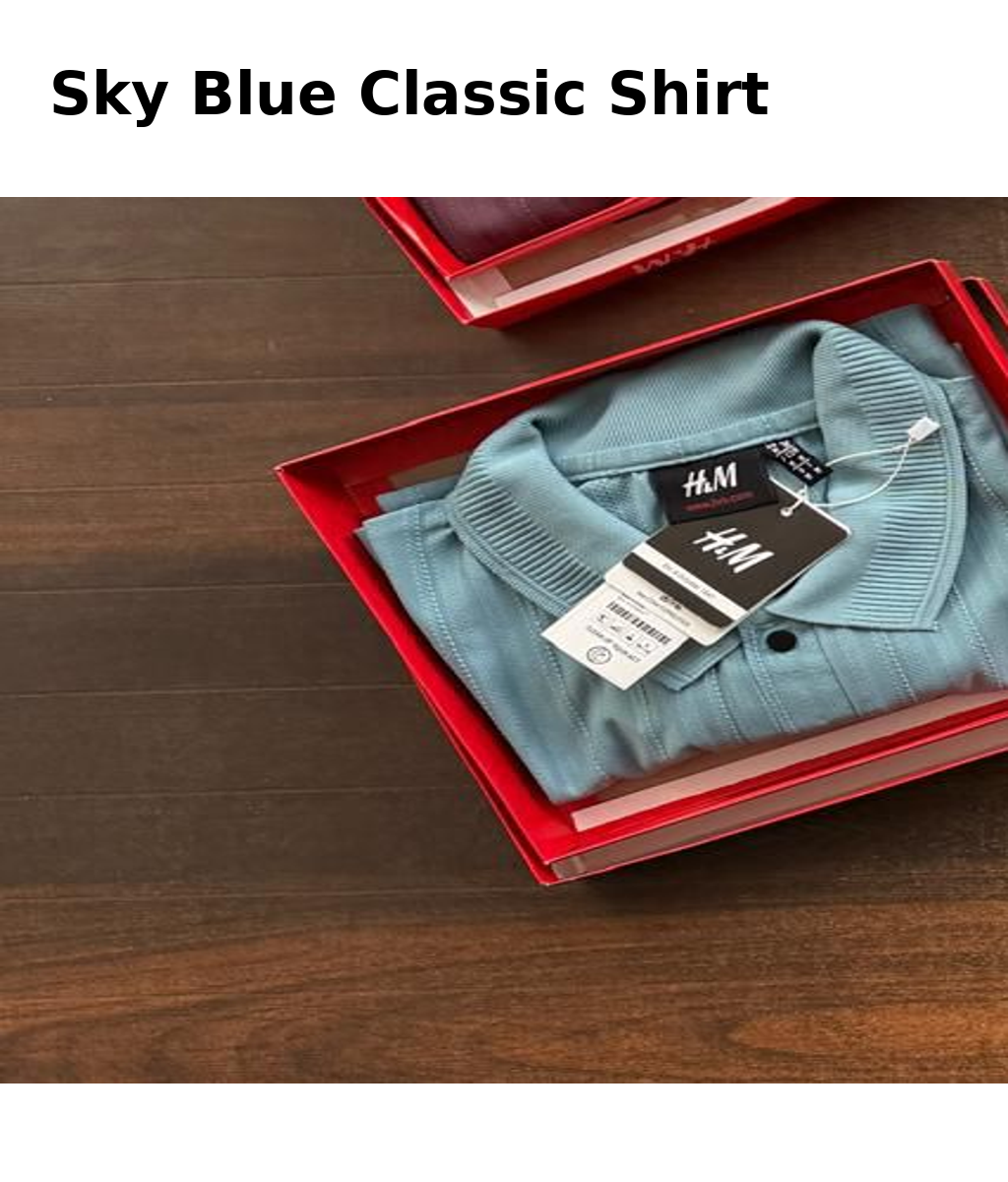 🔵 H&M Classic Sky Blue Shirt – Premium Edition